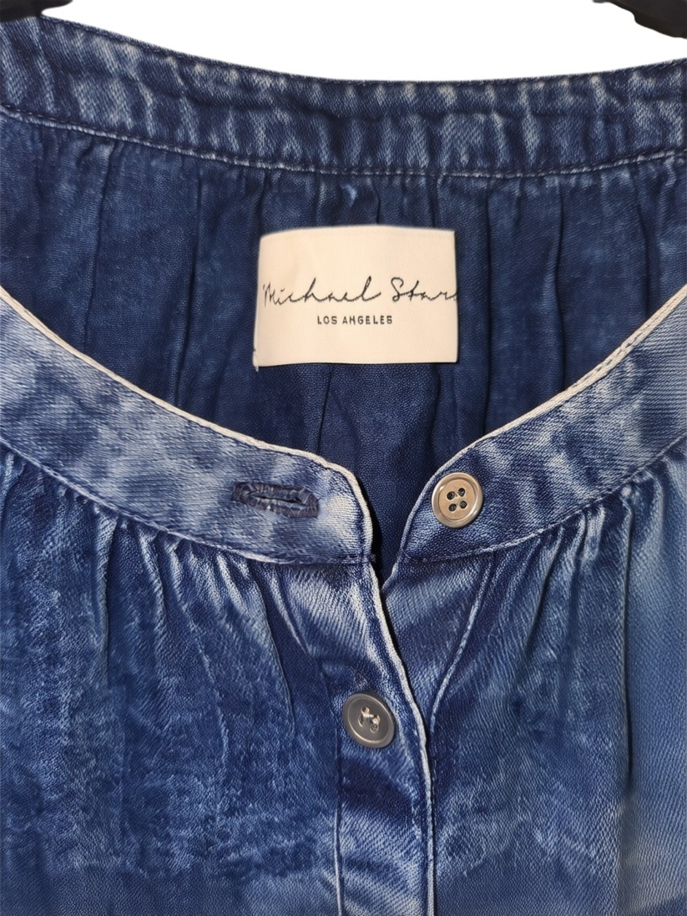 Michael Stars Blue Button Front Top